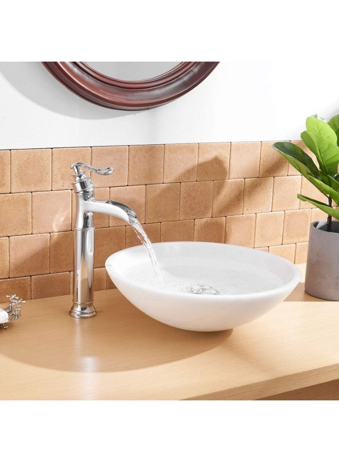 واي دي صنبور حوض حمام عصري بتصميم شلال، بمقبض ذراع واحد، صنبور حوض طويل، مصنوع من النحاس الصلب، تصميم يُركب على سطح الحوض، خرطوشة موفرة للمياه، تركيبات متينة مقاومة للصدأ. - Image 3